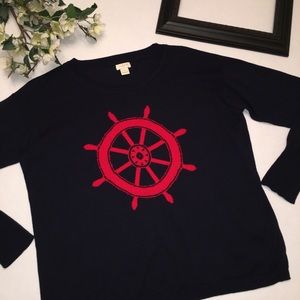 J.Crew light weight nautical sweater size small